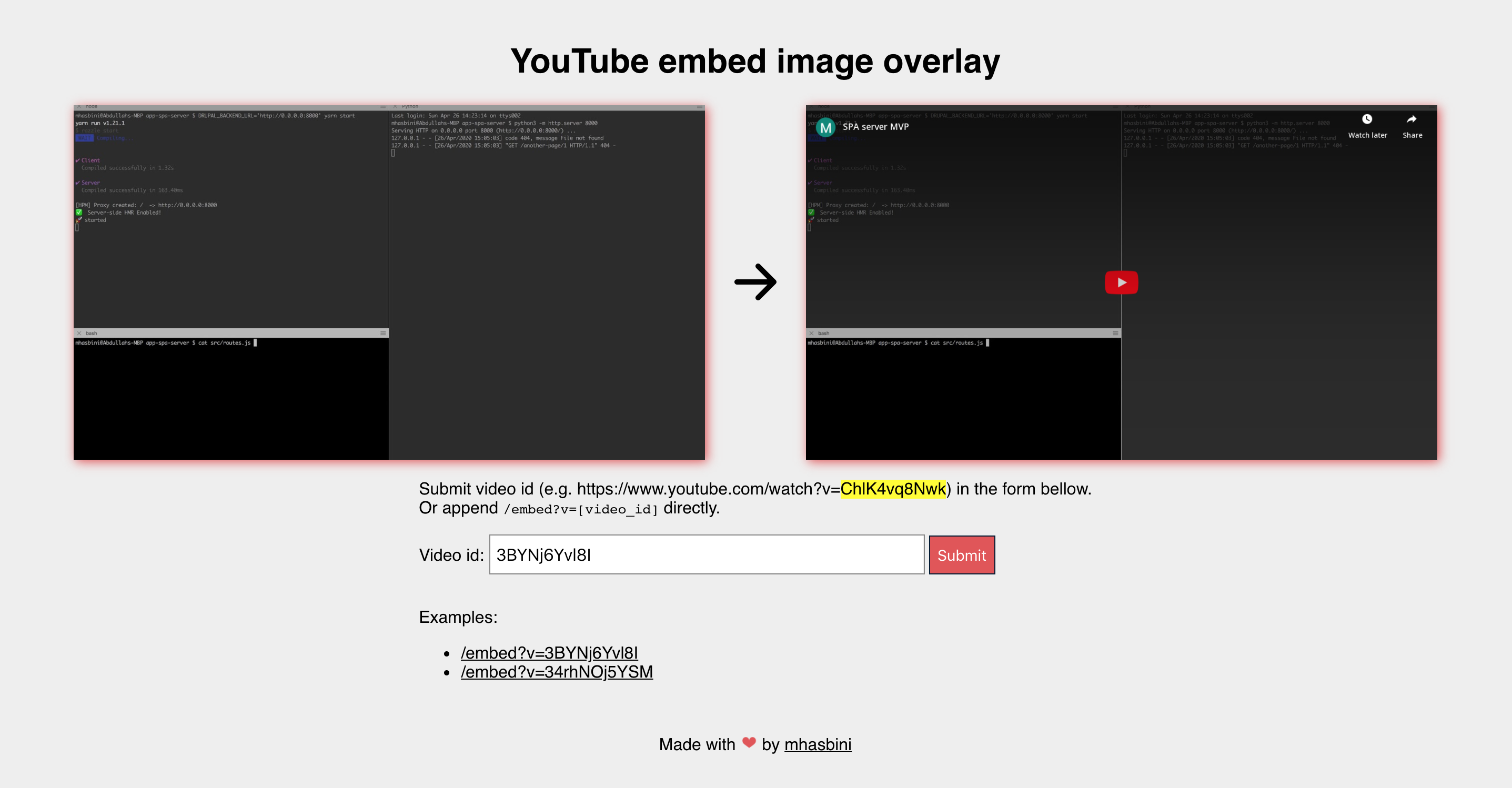 Example of yt-embed